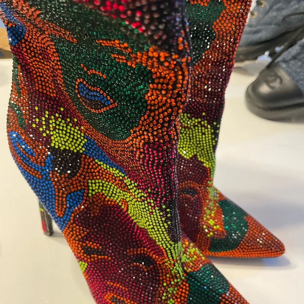 Colorful Rhinestone Boots - Picture 5 of 8